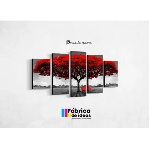 Cuadro Decorativo Arbol Rojo Silla