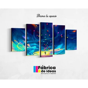 Cuadro Decorativo Paisaje Globos niño