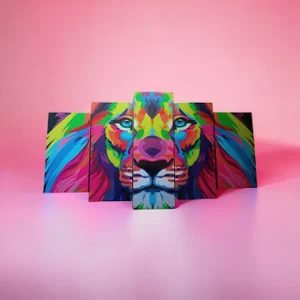 Cuadro Leon de Colores