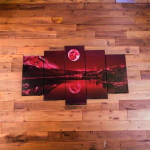 Cuadro Decorativo Paisaje Luna Roja