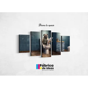 Cuadro Decorativo Perro baño