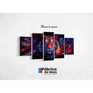 Cuadro Decorativo  Tigre Neon