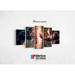 Cuadro Decorativo Capitan America y Iron Man