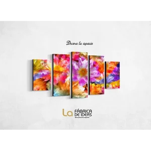Cuadro Decorativo de Flores de Colores abstracta